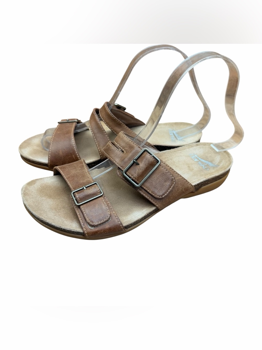 Dansko size 7.5-8 38 Brown Double Buckle Slingback Sandals